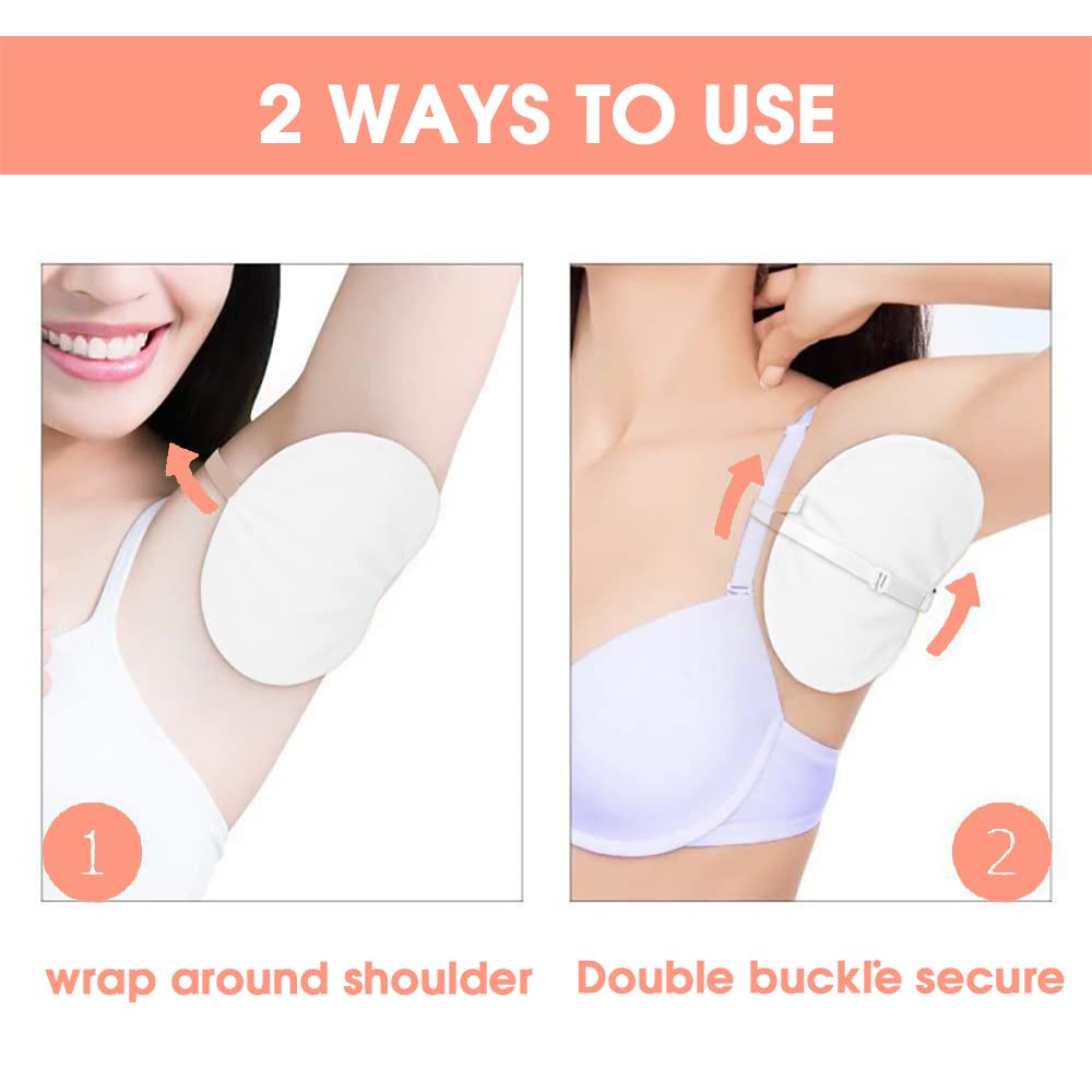 HANNEA® 2pcs Underarms Sweat Pads for Women and Men with Invisible Shoulder Strap-Armpit Sweat Pad,Washable & Resuable For Girls