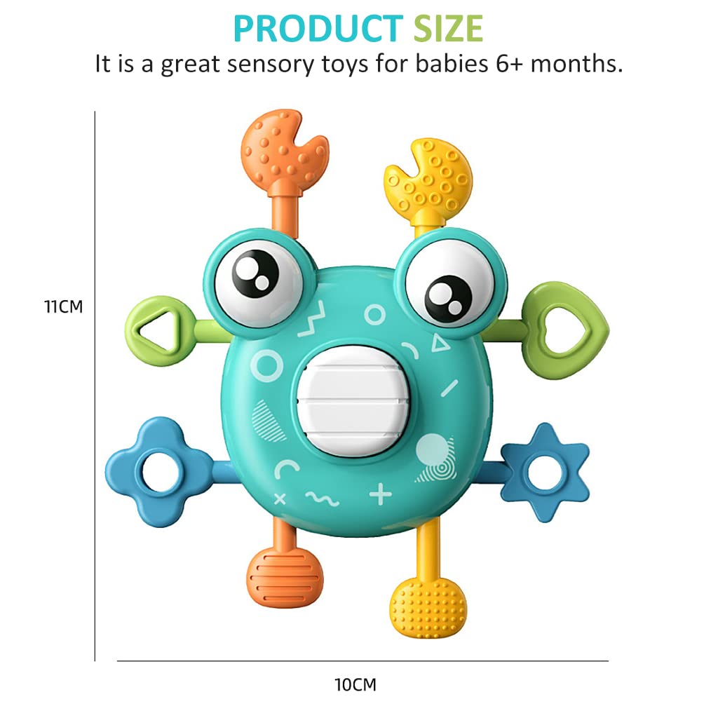 PATPAT® Sensory Toys for Kids, Cartoon Crab Activity Toys for Baby Fine Motor Skill Toy Montessori Toys for Toddler Soothing Toy Kids Interactive Toy Early Educational Toys Gifts for Newborns - Green