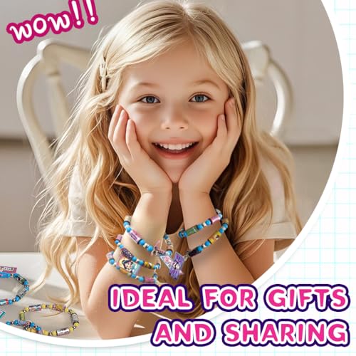 PATPAT® DIY Sticker Rolls Bracelet for Kids Girls Cartoon Stickers Making Kit with Spacer Beads Carry-on Bracelets Decorative Children's Day Gift 2PCS