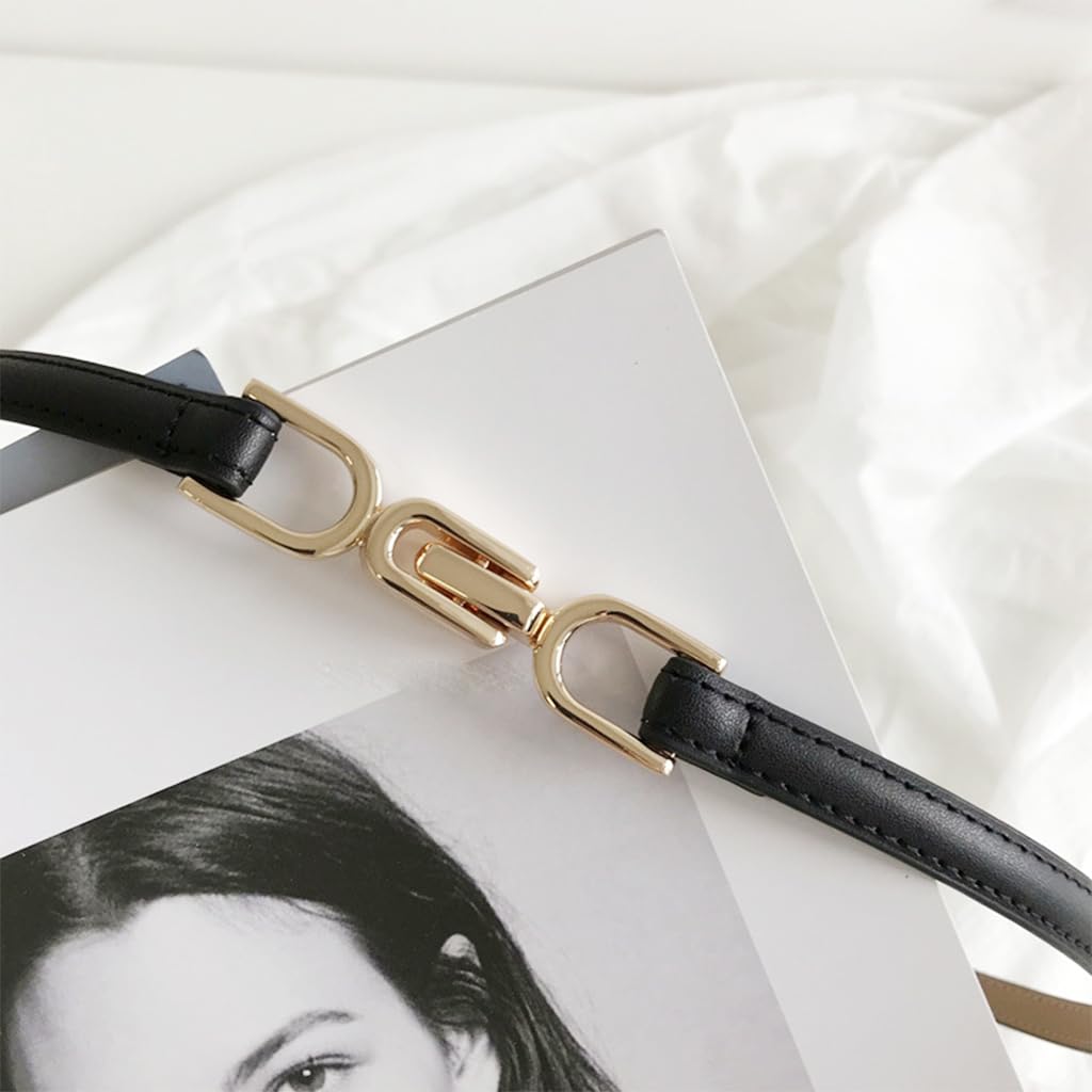 PALAY Waist Belt for Women featuring Golden Buckle Closure and Adjustable 96cm Fit | Black & Brown PU Leather Set