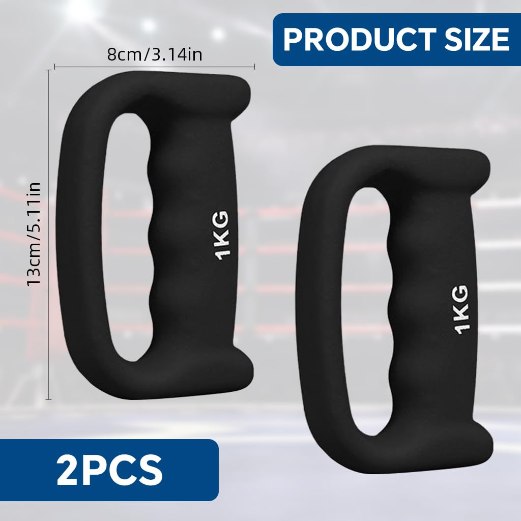 Proberos Dumbbell Pair for Aerobic Boxing Workouts with Ergonomic Grip and 1kg Iron Core