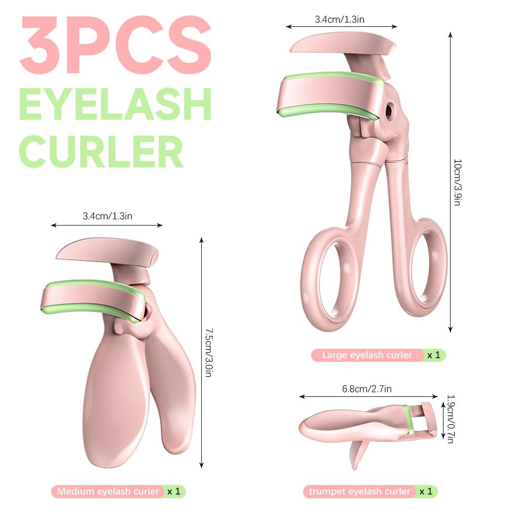 MAYCREATE Eyelash Curler Set 3pcs for All Lash Types featuring Mini Precision Curlers | Ergonomic Grip