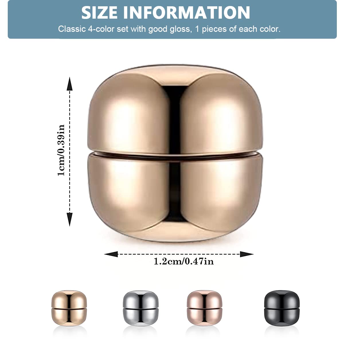 Venzina Magnetic Hijab Pins for Scarves and Sarees featuring Secure Clasp | 4 Pairs Multi Color