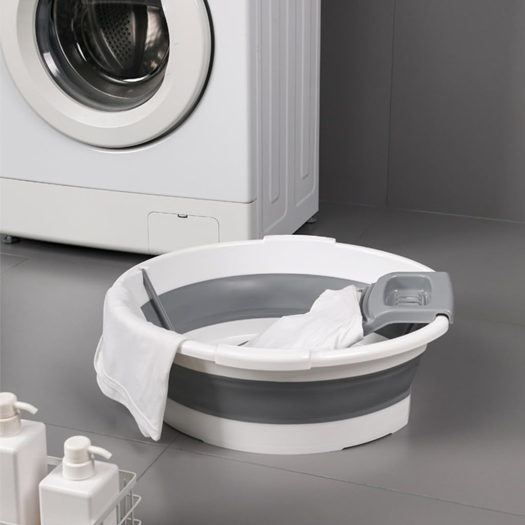 HASTHIP Large Washboard for Hand Washing Clothes featuring 2-in-1 Collapsible Basin 15.9 in | PP and TPR Construction