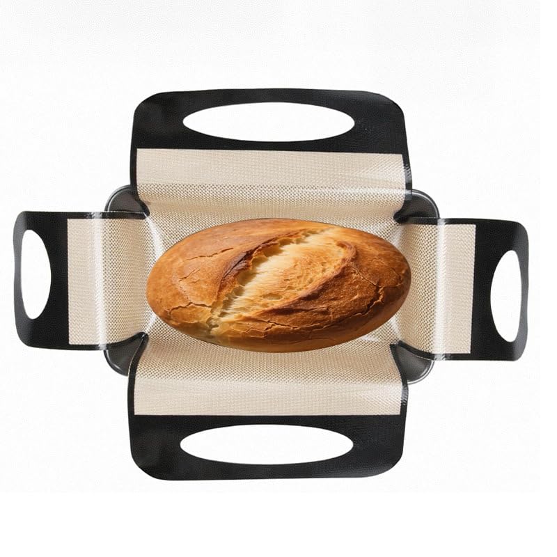 HASTHIP® Reusable Silicone Bread Loaf Pan Liner, Food-Grade Silicone Sling - Non-Stick & Easy Clean Dough Transfer Tool with 4 Handles - Best Fits 9x5 or 1.5lb