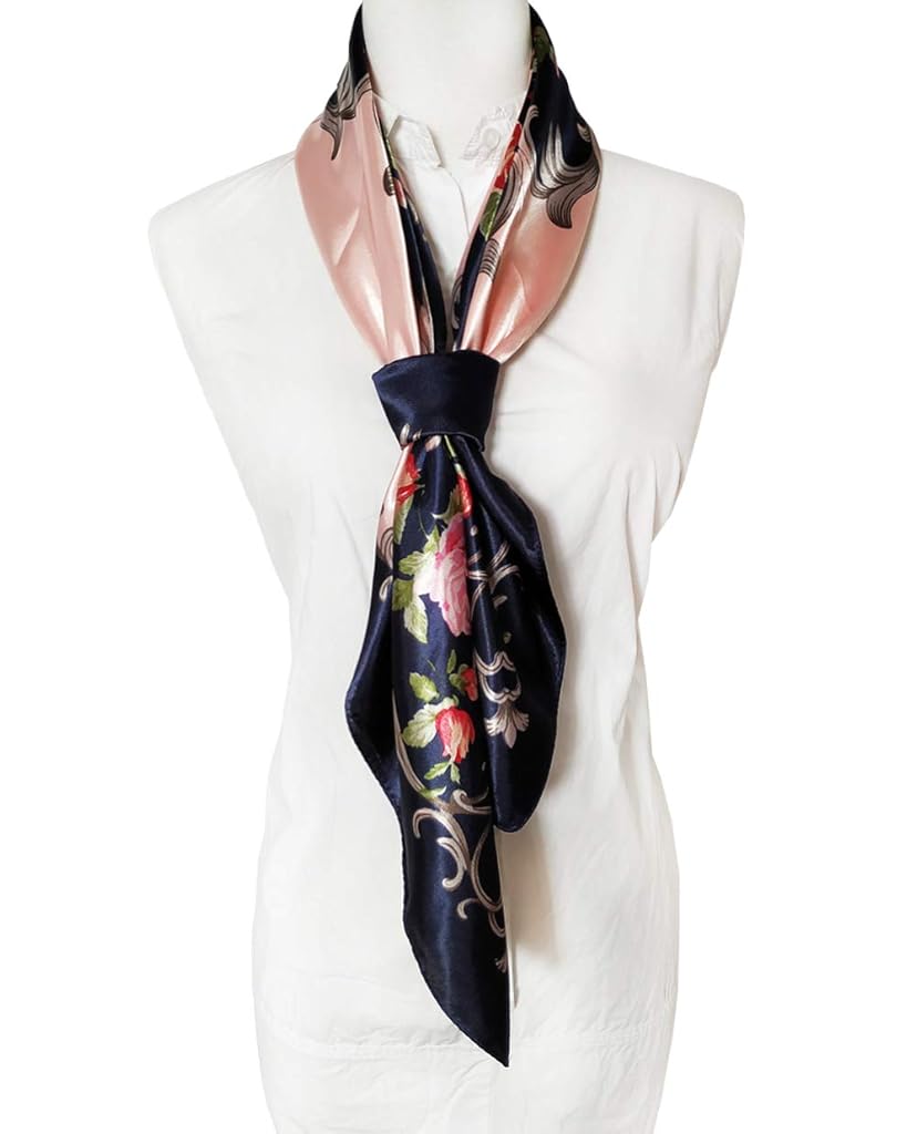 PALAY® Women's 35 Inch Satin Square Silk Like Hair Scarves Wraps Headscarf Sleeping Soft Comfortable Polyester Luster Gorgeous Colors Female Multicolor 2PCS