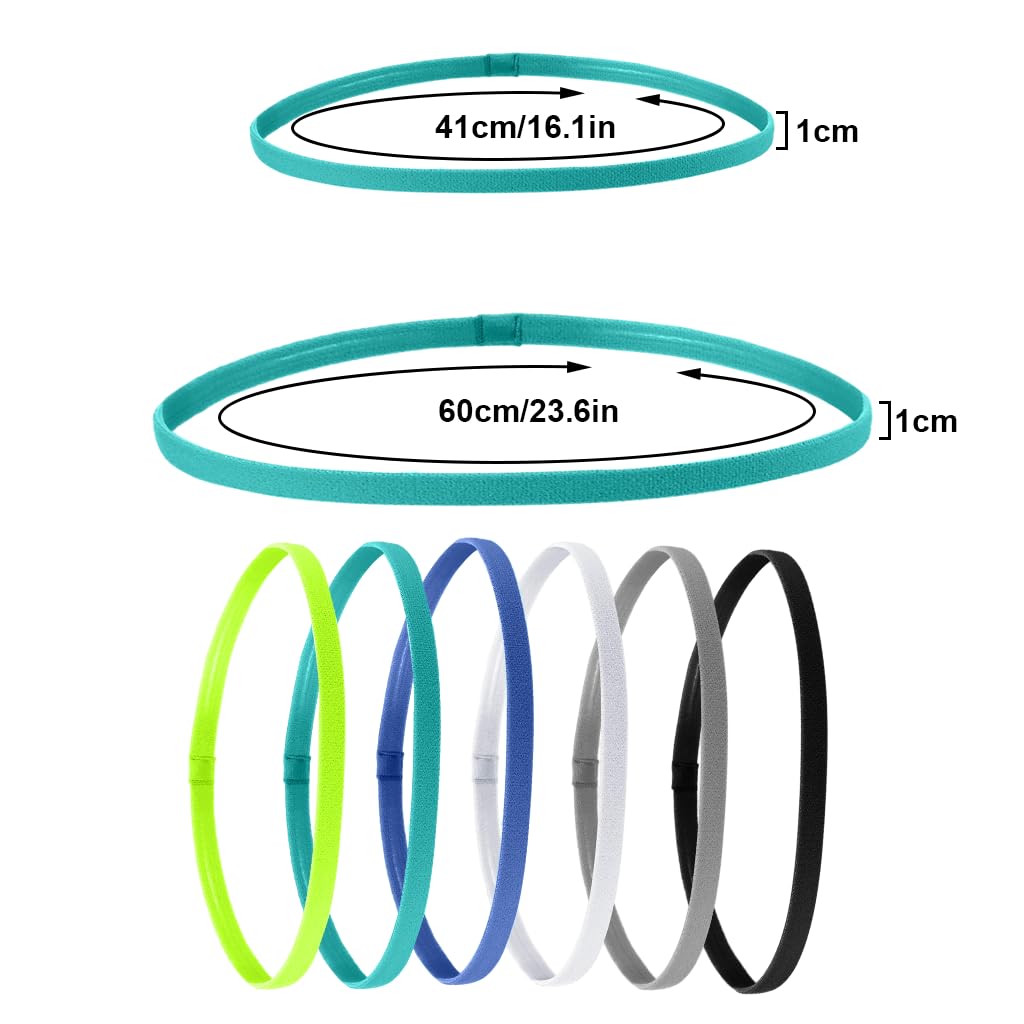 Proberos Sport Headbands for Gym Running and Yoga featuring Non Slip Silicone Grip | 6 Pack