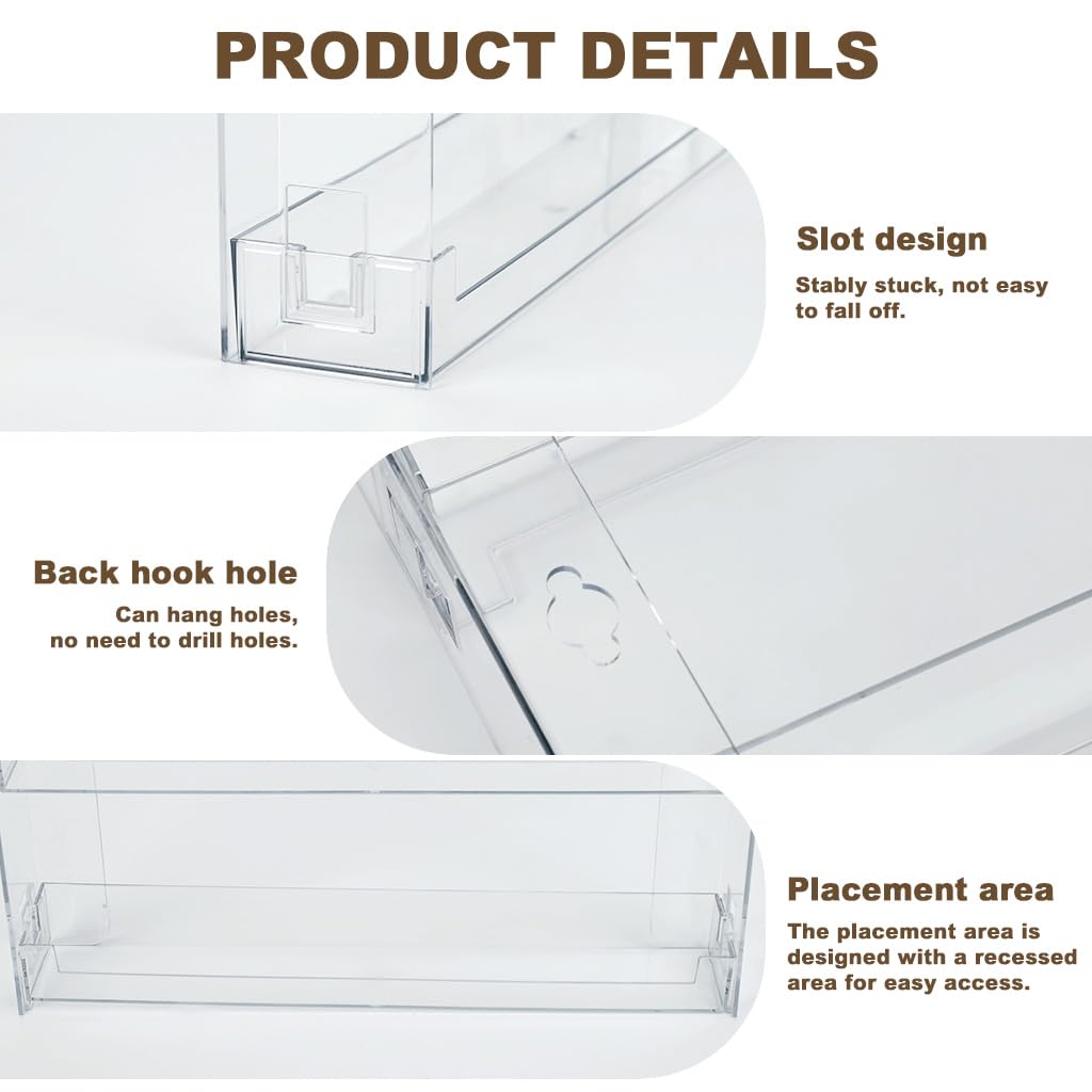MAYCREATE Wall Mount Nail Polish Organizer for Makeup and Beauty Storage featuring 3 Tiers Clear Acrylic Design | No Drill Space Saver