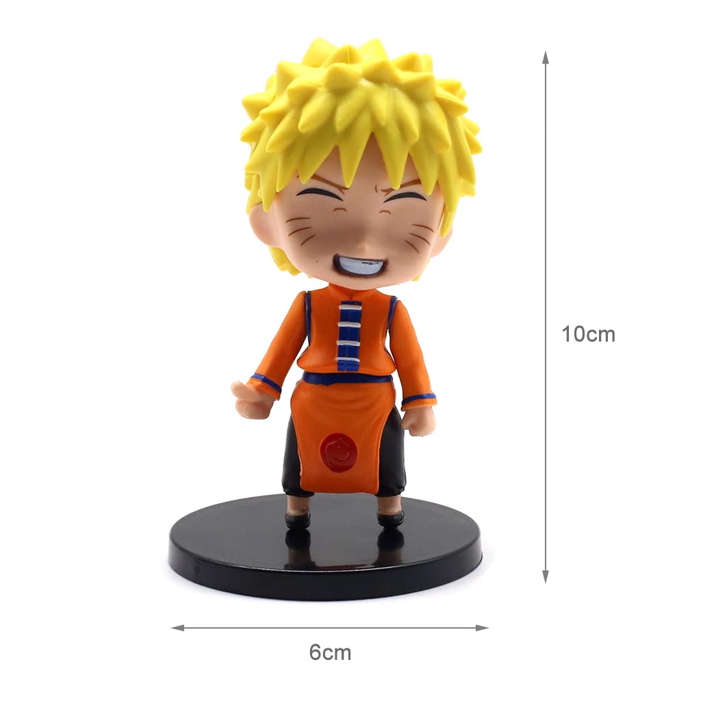 PATPAT Naruto Action Figures for Cake Decoration and Birthday Gifts | 6 PVC Figurines 10 cm