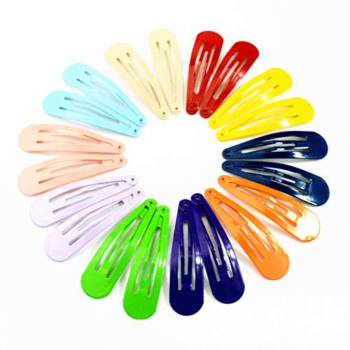 MAYCREATE® 40 Pcs Hair Clips for Girls Kids Metal Snap Barrettes Cute Mini Hair Clips for Baby Girls Candy Color Hair Accessories