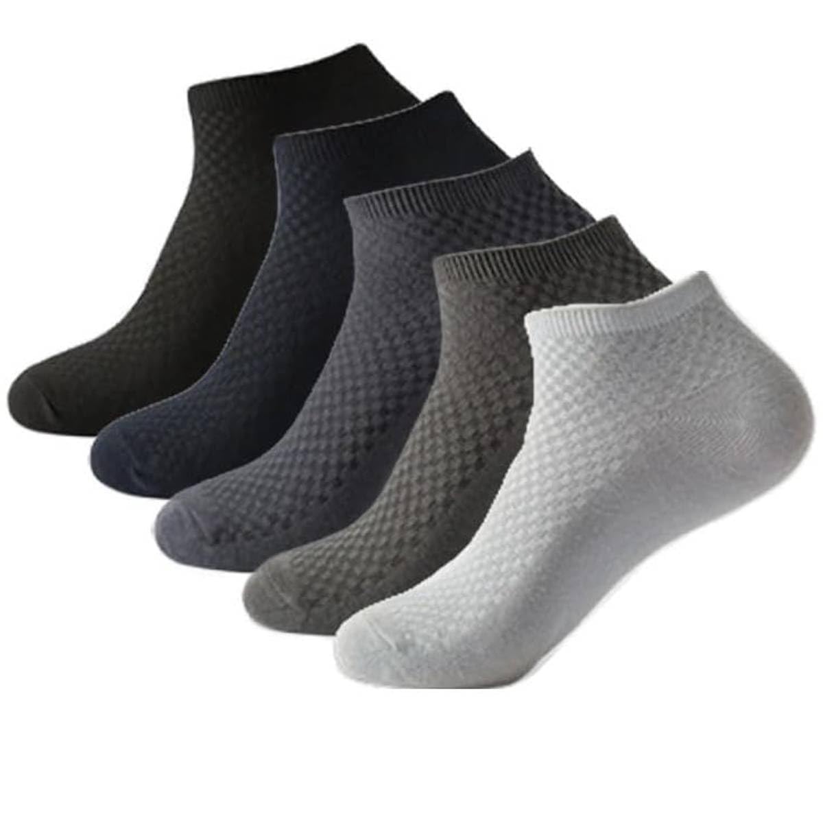 GUSTAVE Men's Ankle Socks for Everyday Comfort with Anti Odor Bamboo Cotton Fiber | 5 Pairs