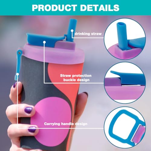 HASTHIP® 4 Pack Reusable Soda Can Lids with Silicone Straws BPA-Free Airtight Seal Spill-Proof Easy to Use Fits Standard 12oz 16oz Cans 2 PCS