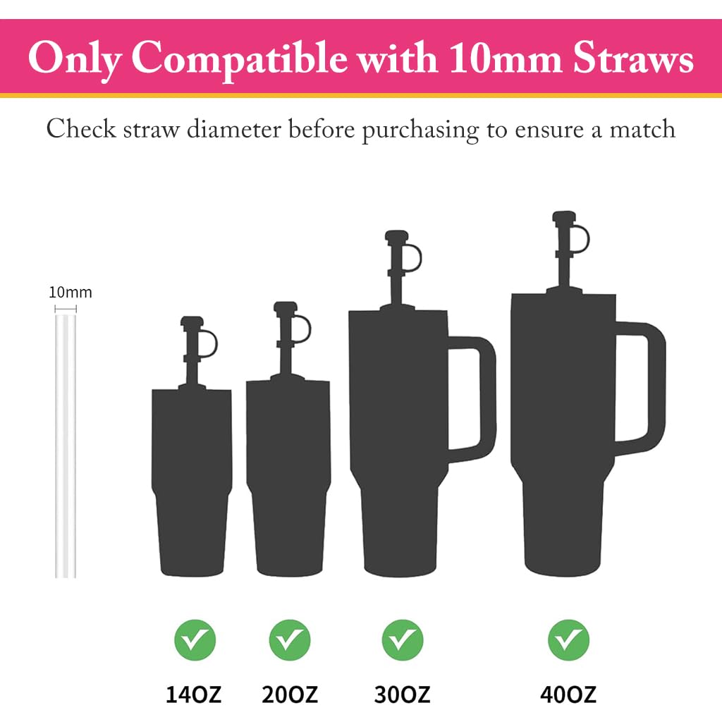 HASTHIP Stanley Straw Cover 18PCS for 30 40 Oz Cups with 10 mm Fit and Food Grade Silicone | Cute Gifts for Fans