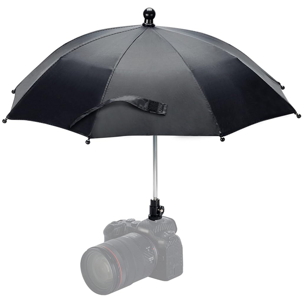 ZORBES Camera Umbrella for Outdoor Shooting with 19.7 in Coverage featuring 360° Swivel Joint | Waterproof Polyester Protection for DSLR & Mirrorless Cameras