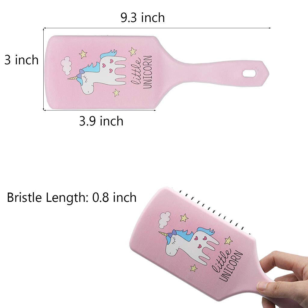 MAYCREATE  Hair Brush, Pink Unicorn Hair Brush with Ball-tipped Nylon Bristle & Air Cushion Anti Static No Frizz Comb for Women Girls Thick Wet Damaged Curly Long Hair Volume Massage, Detangler Brush