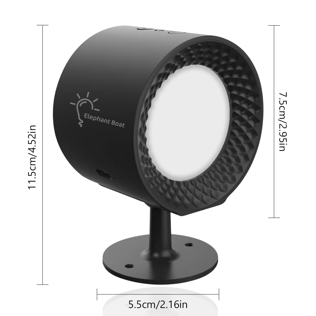 ELEPHANTBOAT Portable Mini LED Video Light for Phone with 800Lux Brightness and 360° Adjustable Angle | USB Rechargeable 1500mAh Clip-On Lighting