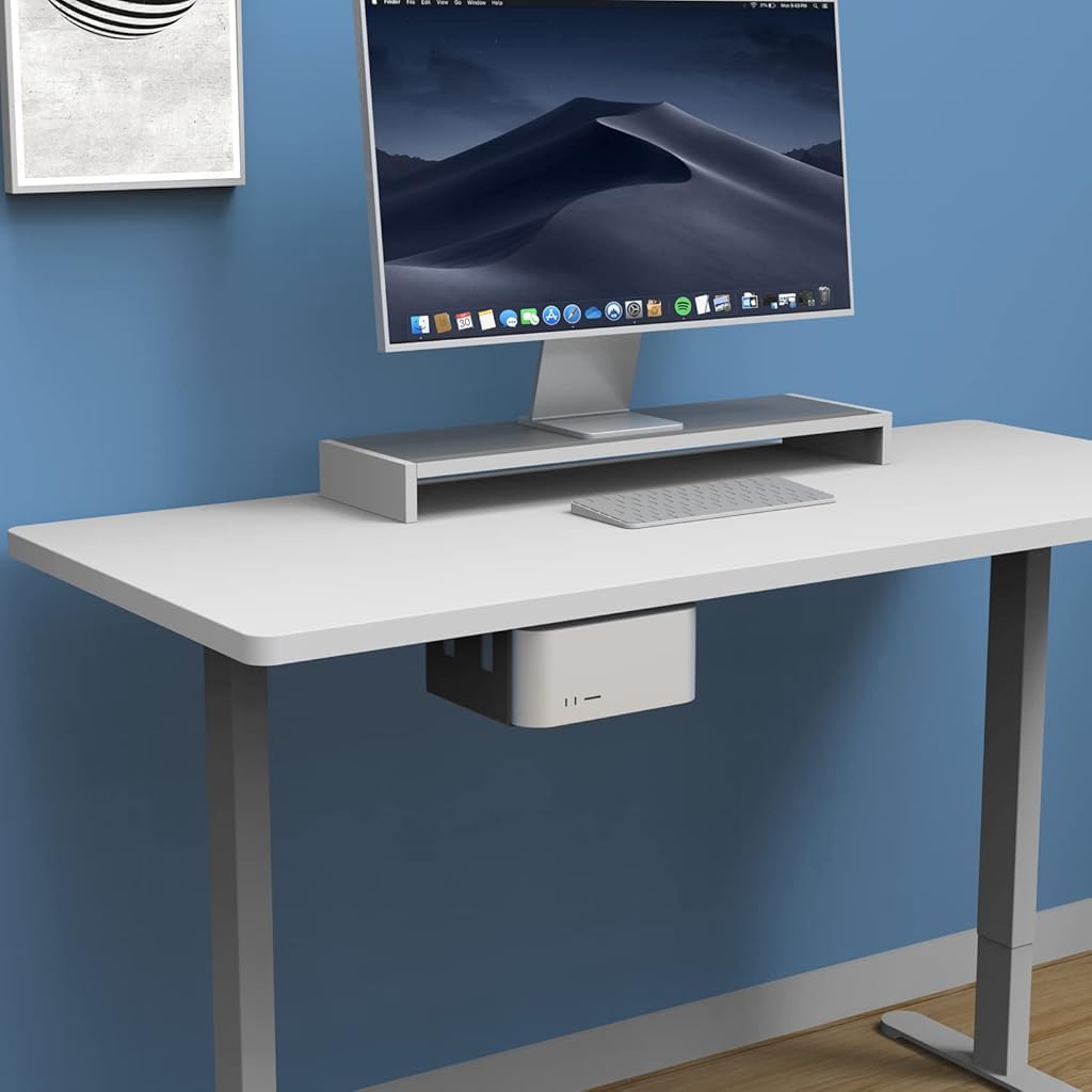 ZORBES Under Desk Mount Holder for Mac Studio with Metal Bracket and Open Ventilation | Space-Saving Design for M1, M2, M3 and M4 Models