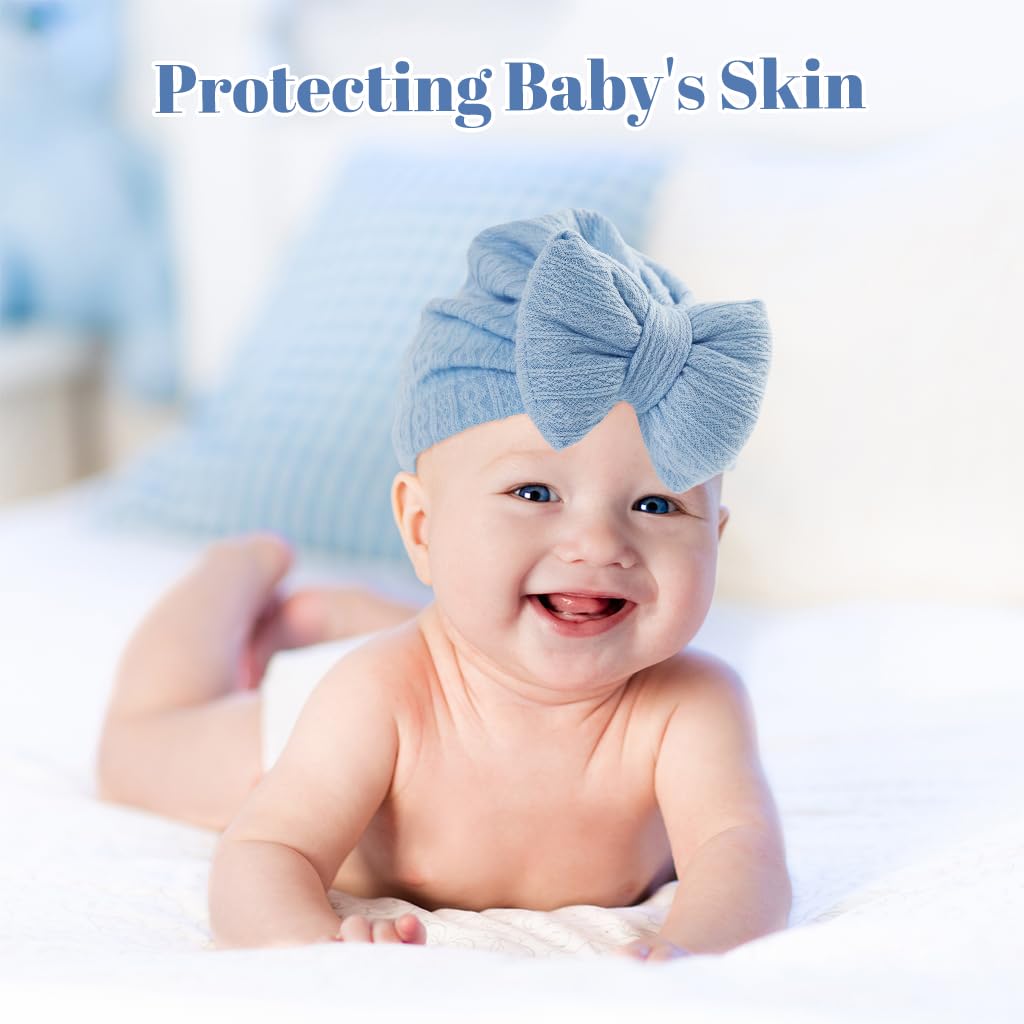 SNOWIE SOFT Baby Cap and Socks Set for 0–12 Months with Bow Turban | Ultra Soft Stretch Fabric