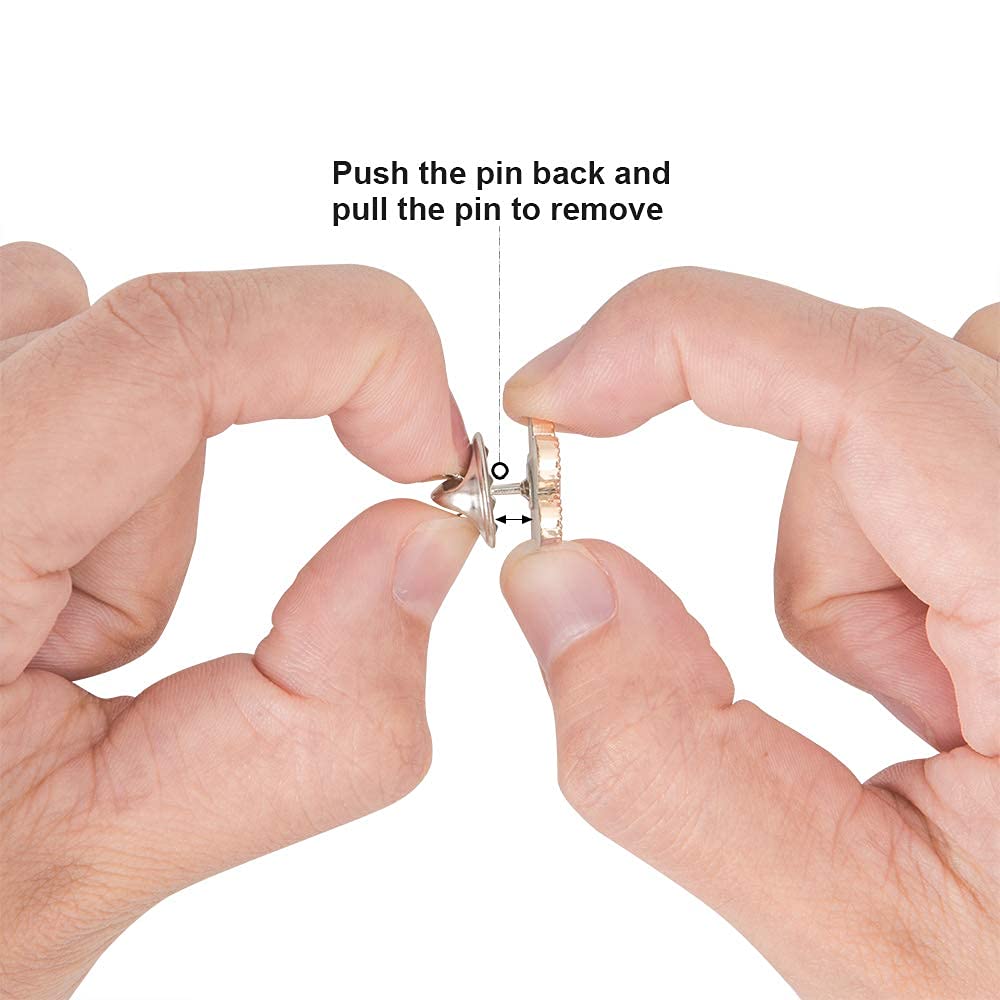 MAYCREATE Metal Pin Backs for Badges and DIY Brooches with Spring Fastener | 50PCS Silver