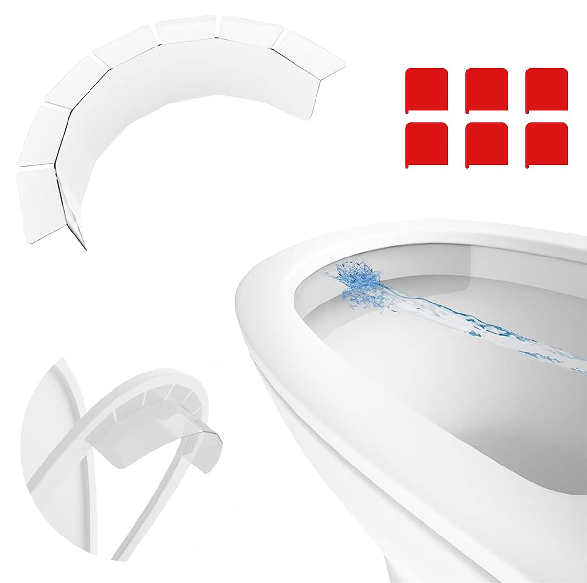 SNOWIE SOFT® 1Pcs Transparent Pee Splash Guard for Toilet Seat Potty Training Kids Adults Prevent Peeing Out Toilet Seat, Waterproof Self Adhesive Anti-Splash Guard Upgrad Super Stickiness Pee Guard