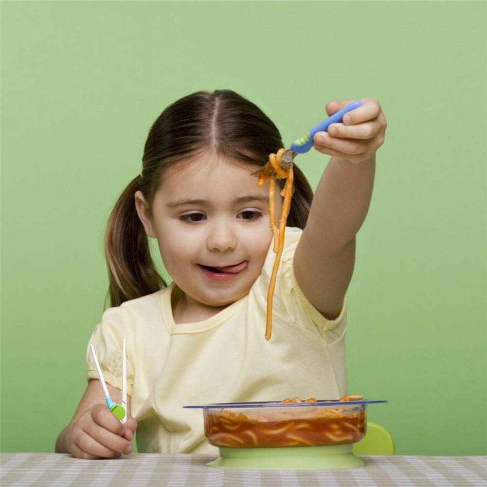 ELEPHANTBOAT Training Chopsticks for Kids 1–6 Years with Detachable Aid | ABS Pink and Green