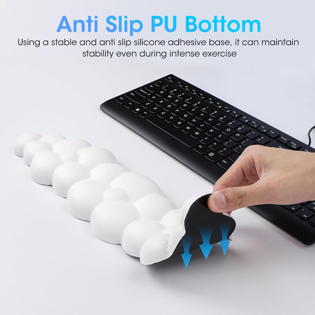 Verilux Keyboard Wrist Rest for Typing and Gaming with 43×11cm Size & Anti Slip Base | Memory Foam PU Support