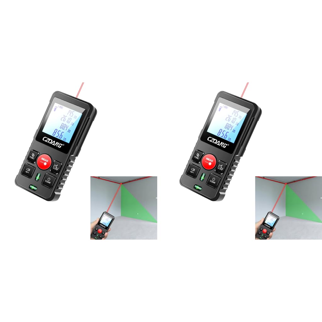 Serplex Laser Distance Measurer for Construction with Dual Bubble Level and 120m Range | LCD Backlit Display ±3mm Accuracy