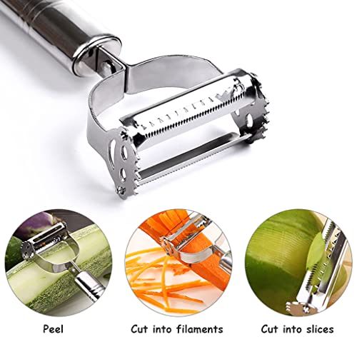 Supvox® 3 Pcs Peeler Kit with Graters and Peeler for Vegetable Fruit, Multipurpose Stainless Steel Kitchen Gadgets for Fruit and Vegetable Peeling and Shredding, Meat Dehairing