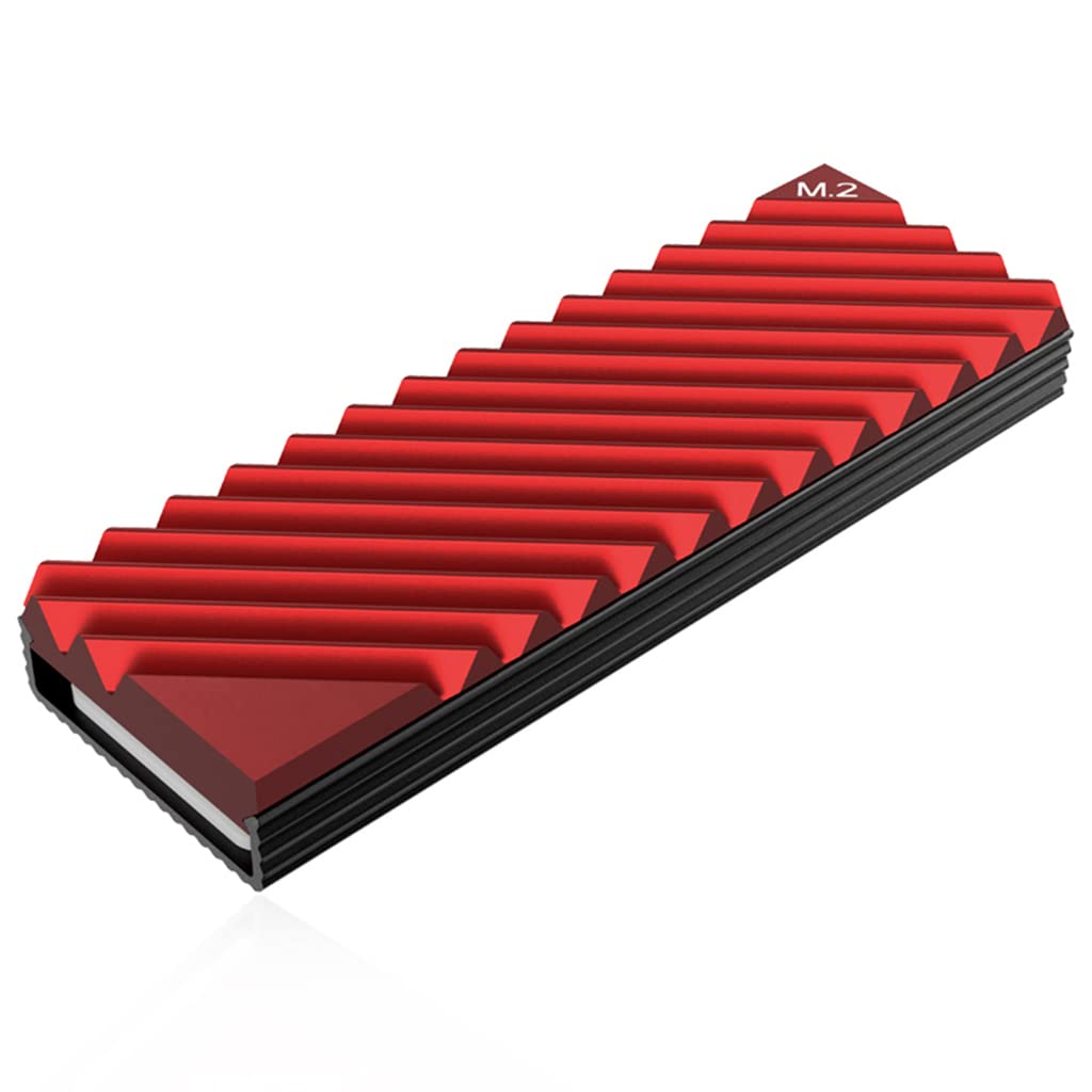 ZORBES® Heat Dissipation Radiator Aluminum Alloy Heat Sink Thermal Cooling Pads for M.2 2280 SSD Heat Sink for PC Computer-Red