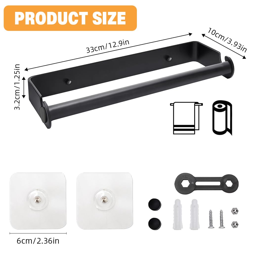 Supvox Kitchen Paper Towel Rack for Wall Mount with 11 in Rotating Bar and Stainless Steel Finish