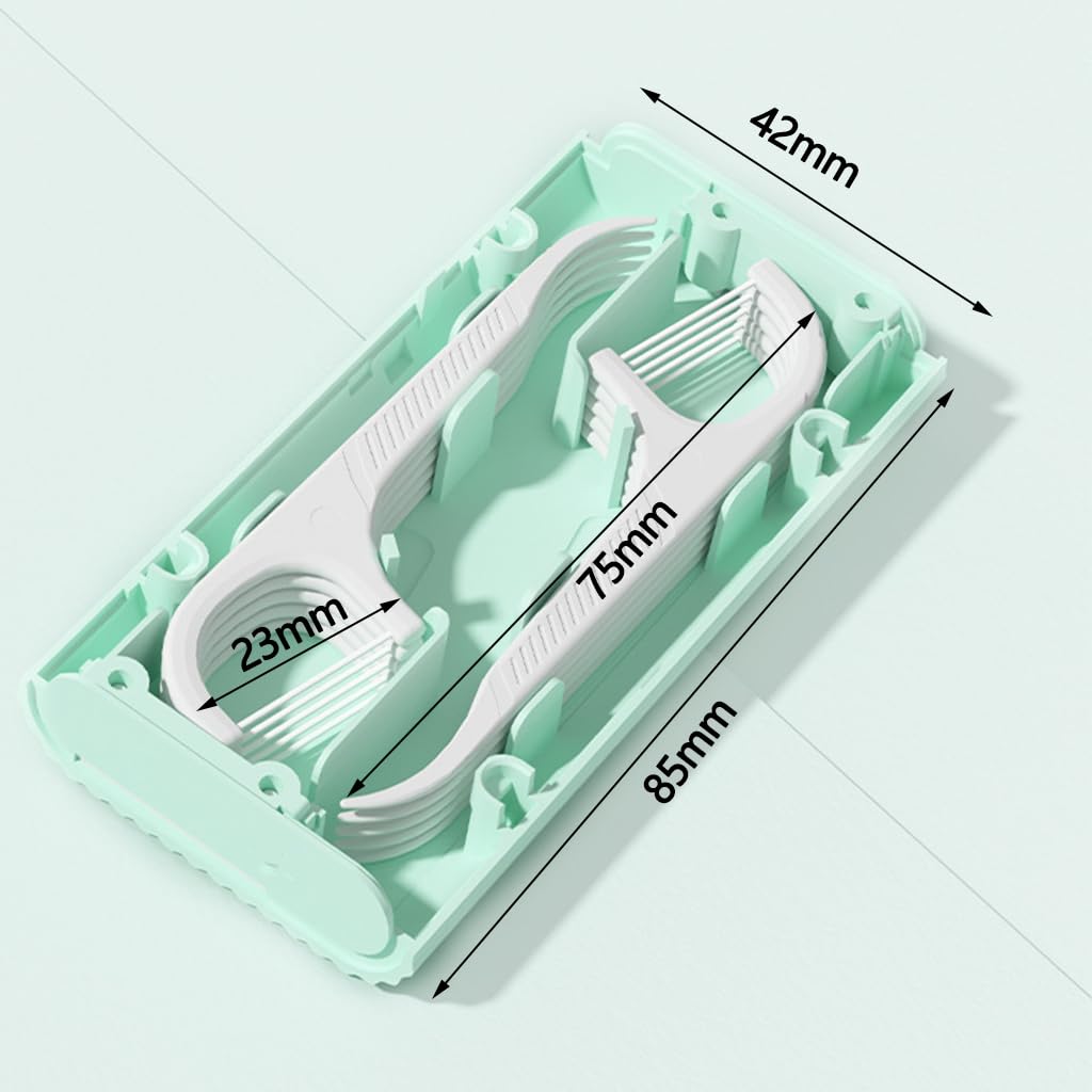 ZIBUYU Portable Dental Floss Dispenser for Travel with Dual Head Design and 100 Refills | Compact Green Case for Hygienic Teeth Cleaning