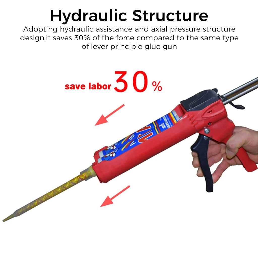 STHIRA® Application Gun Double Cartridge Gun Applicator Dual-tube Caulking Gun Labor Saving Caulk Glue Gun Sealant Gun Mastic Gun with Trigger Versatile Caulking Gun