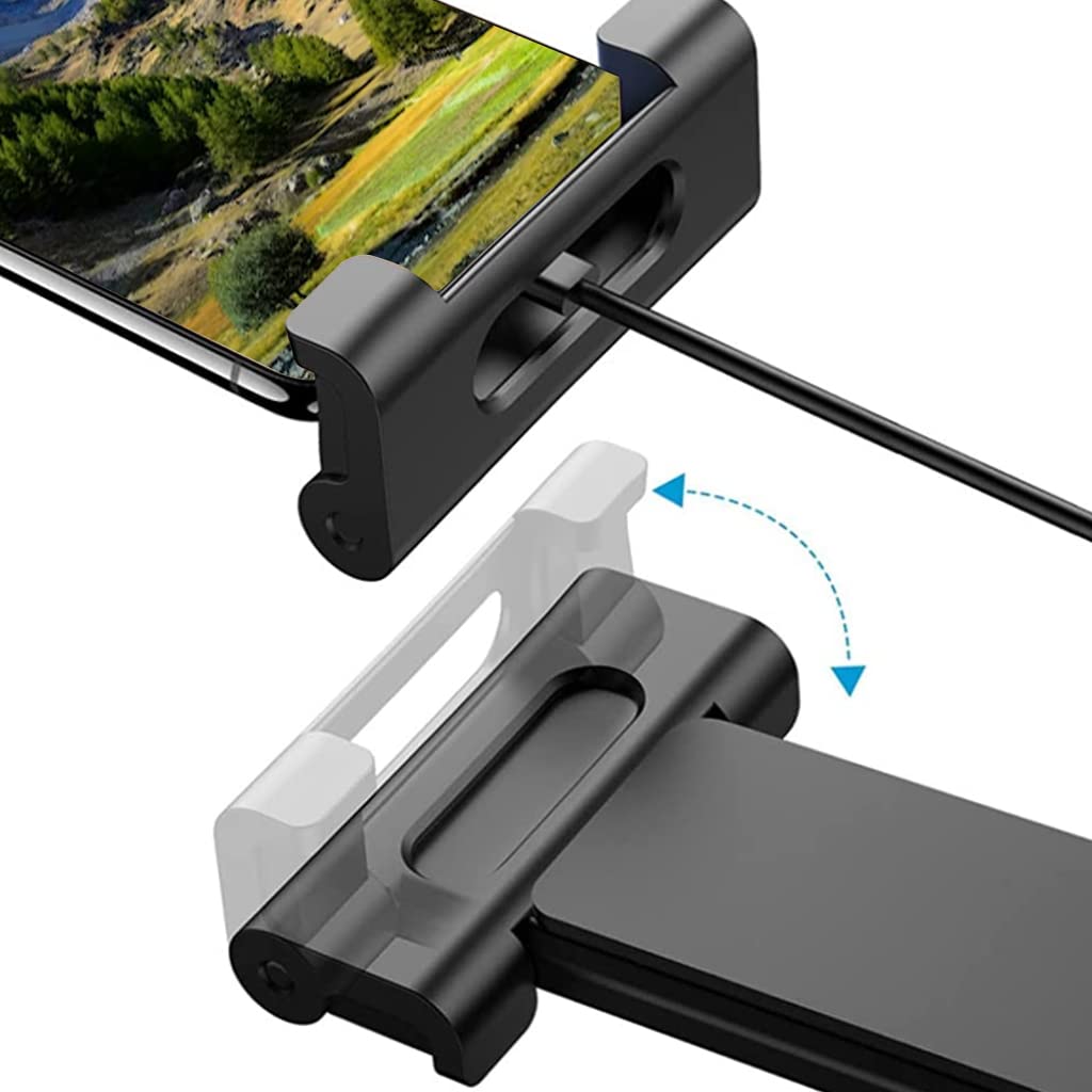 Car Tablet Holder for Headrest with 360° Rotation and Adjustable Clips for 5.5–10.2 in Devices