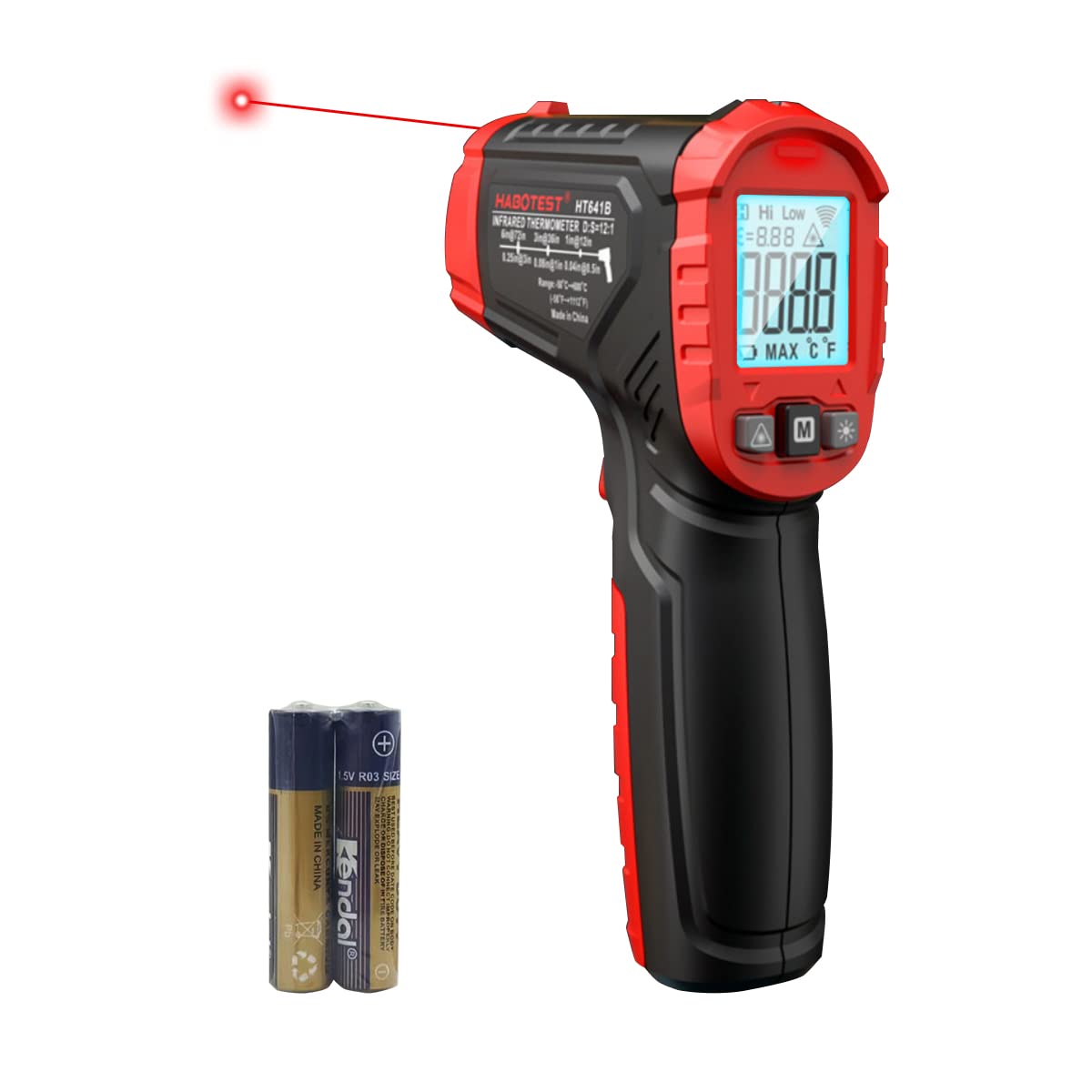 Serplex® Infrared Thermometer Temperature Sensor Digital Temperature Gun-50°C to 400°C(-58°F to 752°F), with LCD Display and Temperature Warning, for Cooking, Home Repairs, Industrial Use.