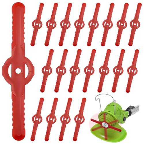 HASTHIP 20Pcs Lawn Mower Blades Replacements 140x 14mm Plastic Mower Replacements Blades Serrated Mower Blades