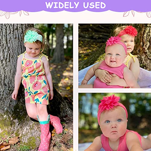 PALAY® 6pcs Baby Girls Headbands Baby Hair Bands Flowers Chiffon Nylon Head Wrap Soft Stretchy Hair Wrap Cute Hair Accessories for Newborn Infant Toddlers Kids