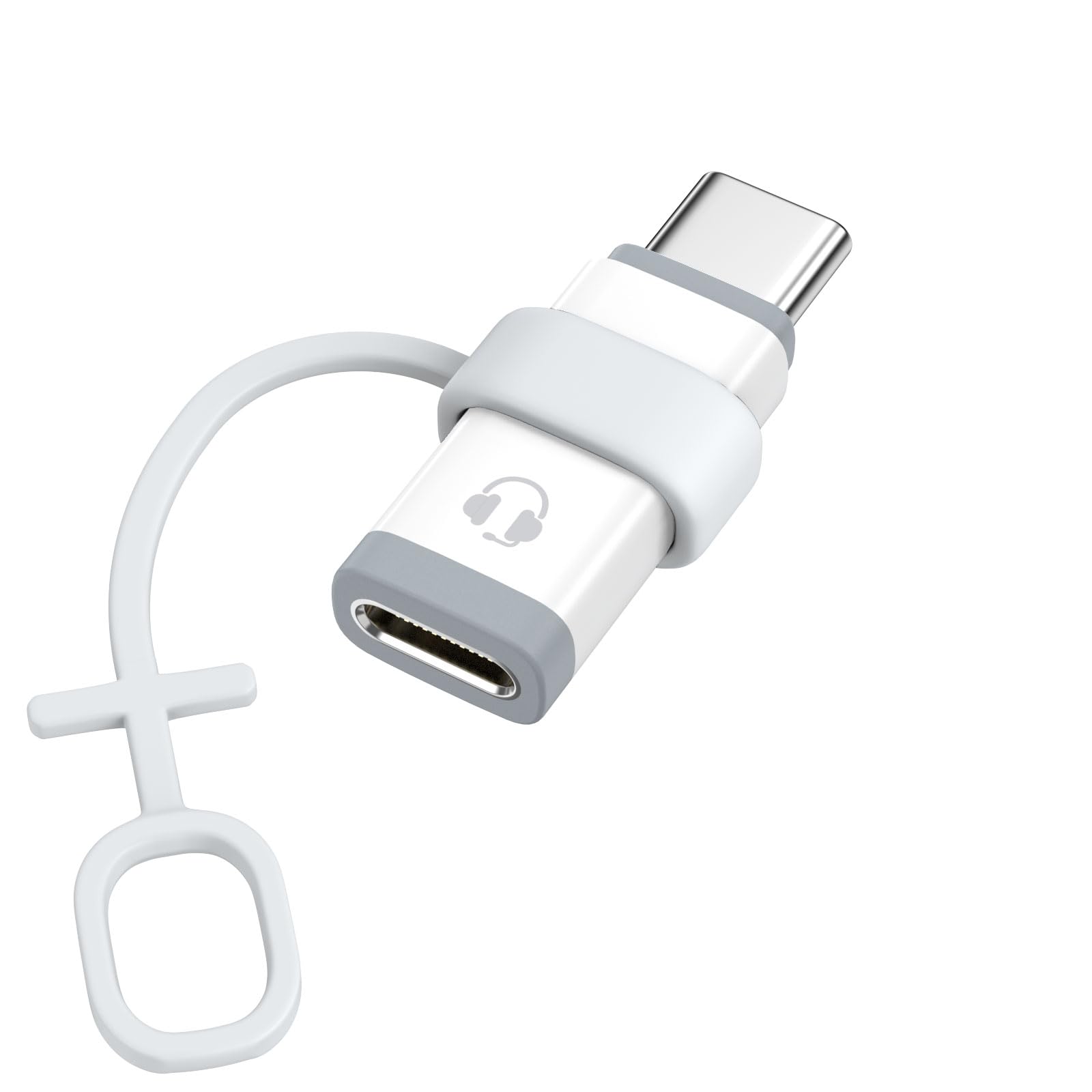 Verilux® USB C Adapter Audio Support Line Control, to USB C Adapter for Headphones for 16/15 Pro Max Plus