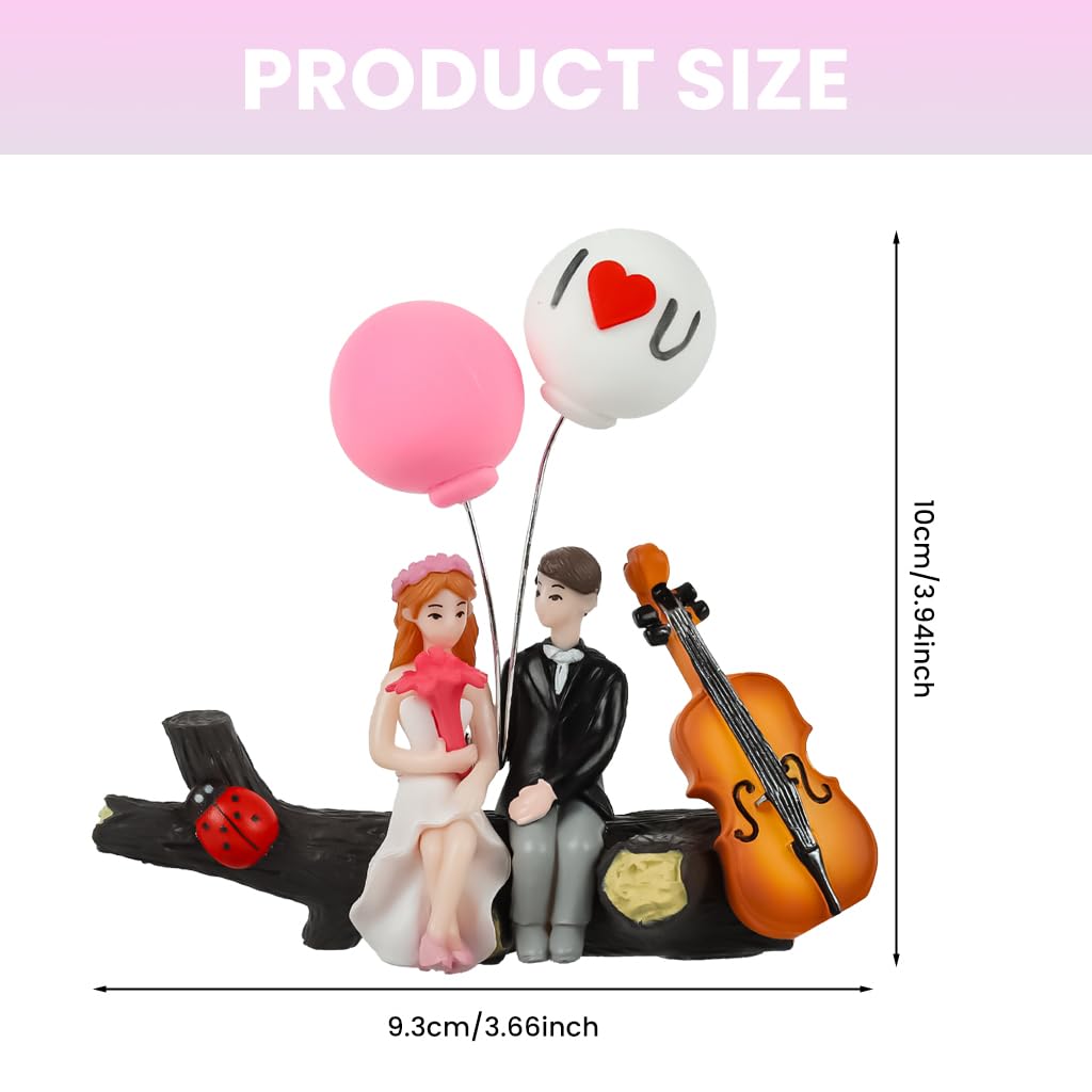 Zibuyu Cute Cartoon Car Decoration for Dashboard featuring Seamless Tape | 10x9x3cm Resin Couple Figurines