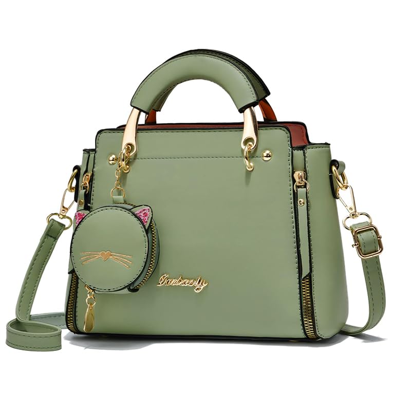 Zibuyu Hand Bag for Women for Daily Use with Cat Ear Pouch and Detachable Strap 24x10x18cm