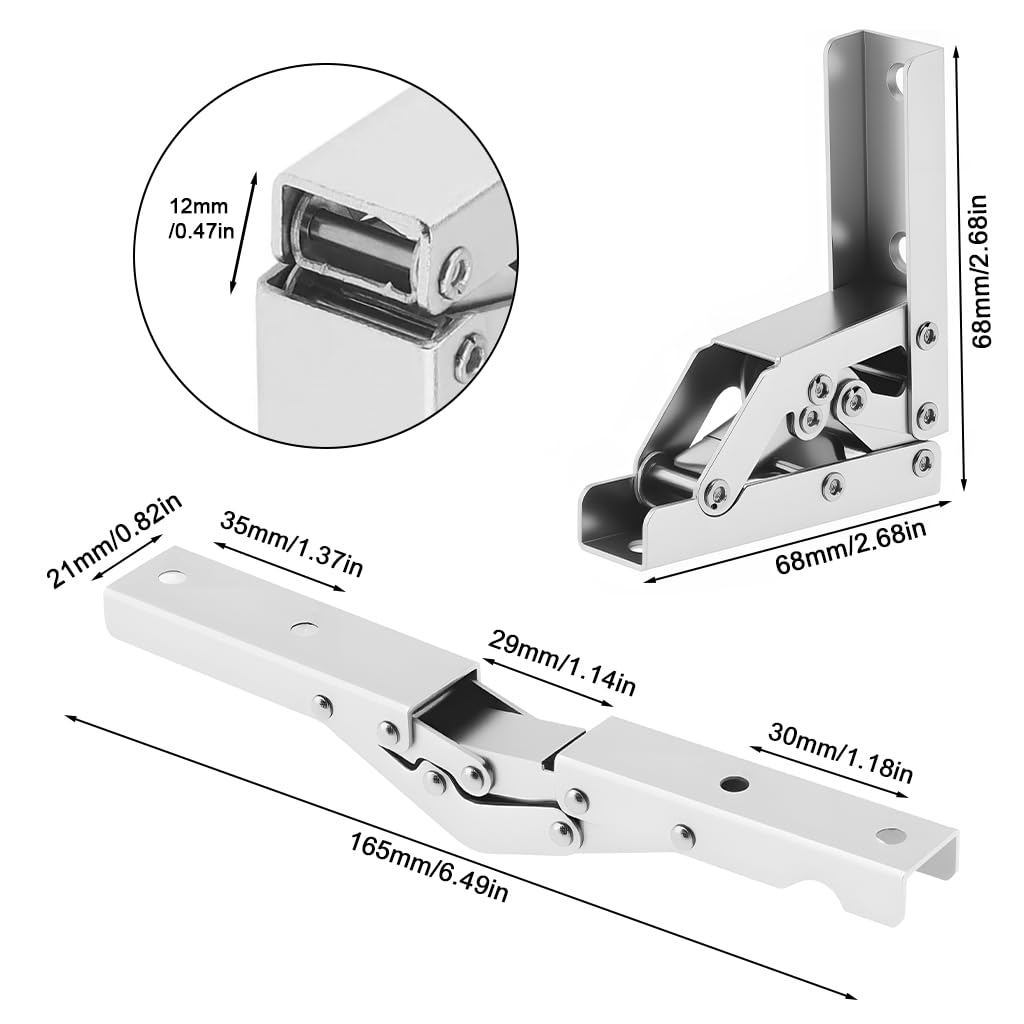 Serplex Cabinet Door Hinges for Flip-Up and Flip-Down Doors with 90° Soft Close Metal Support
