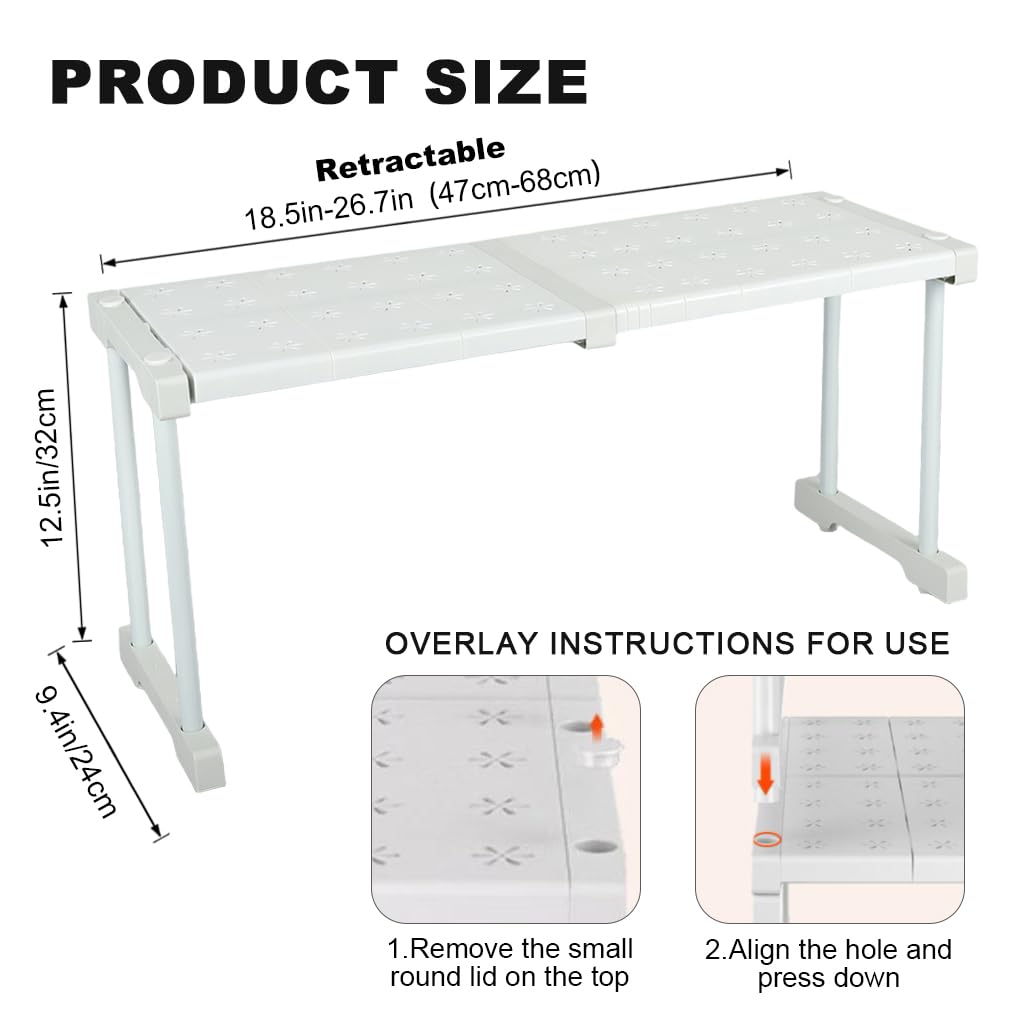 HASTHIP Adjustable Wardrobe Shelf for Cabinets with 18–26 in Expandable Rack | 110 lbs Capacity Carbon Steel