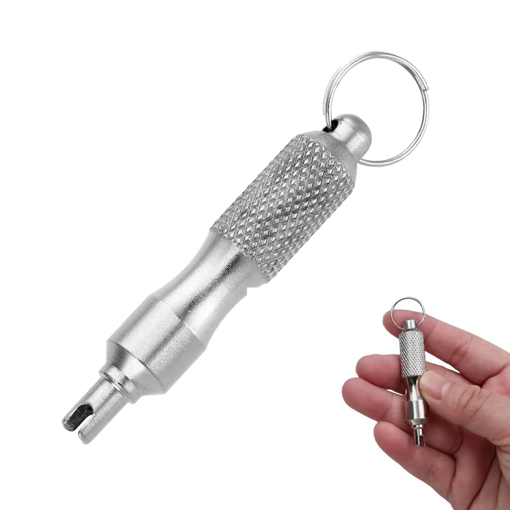 STHIRA Valve Core Removal Tool for Car, Bike and Motorcycle Tires with Ergonomic Grip | Compact Keyring Design
