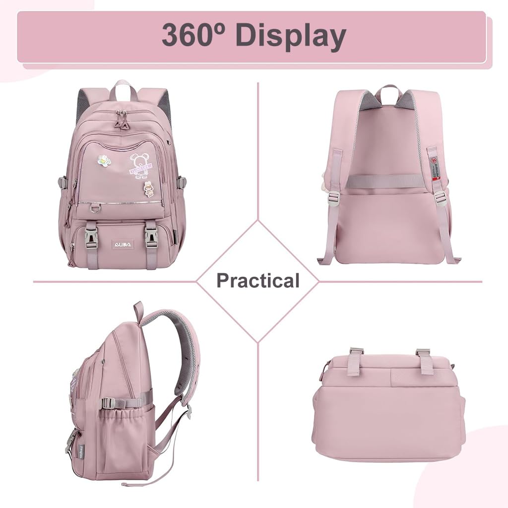 PALAY School Backpack for Teen Girls with Multi Compartment Design and Back Zipper Pouch