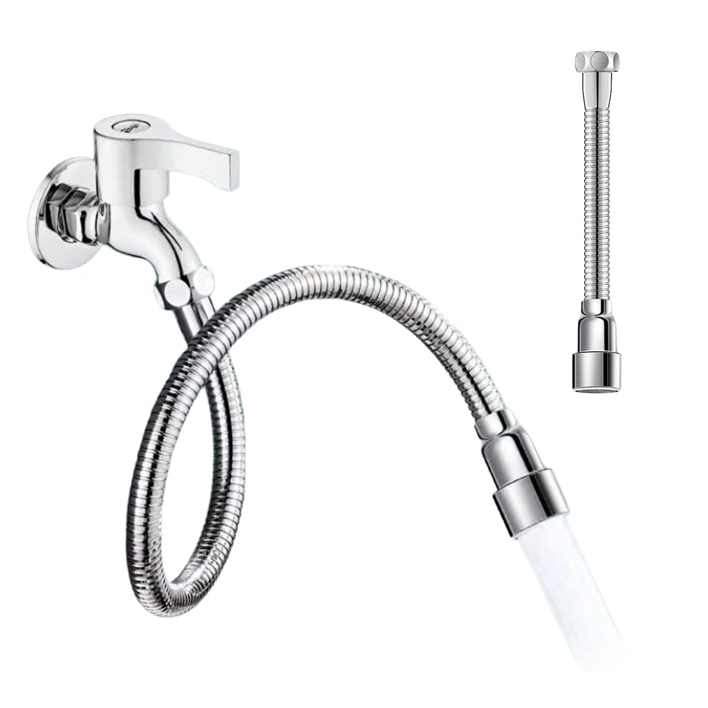 Supvox® Faucet Extender 11.8 '' Stainless Steel Faucet Extender Flexible Angle Adjustment 360° Rotating Kitchen Sink Faucet Extender with Adapter Universal Faucet Extender for Kitchen Bathroom