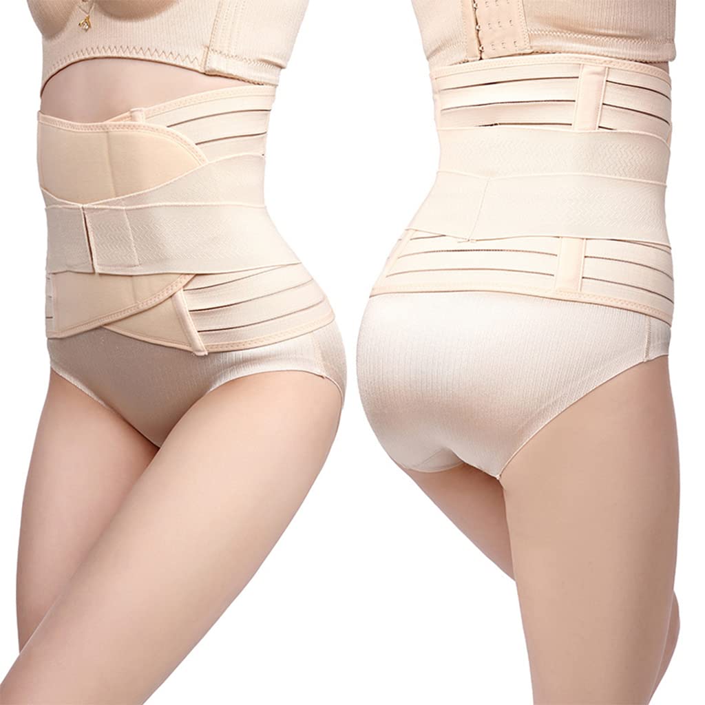 PALAY Postpartum Support Waist Trainer Women Corset Waist Relief Body Shaper Girdle Recovery Belly/Waist/Pelvis Belt Shapewear Slimming Girdle, Beige 55-70kg-XL (Recommend)