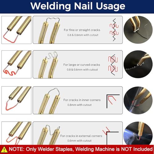 Serplex® 600PCS Plastic Hot Stapling Welder Staples Welding 6 Types Staple Bumper Wire for Repair Car Crack Only Included