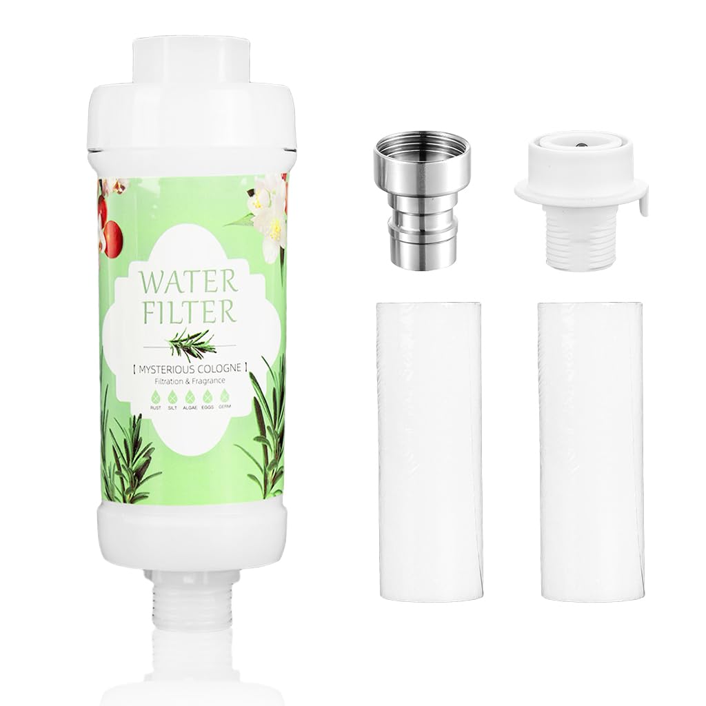 Serplex Sediment Water Filter Cartridge for Bathroom and Washing Machine with Clear Housing and 2 Cotton Refills | Universal Installation Adapter