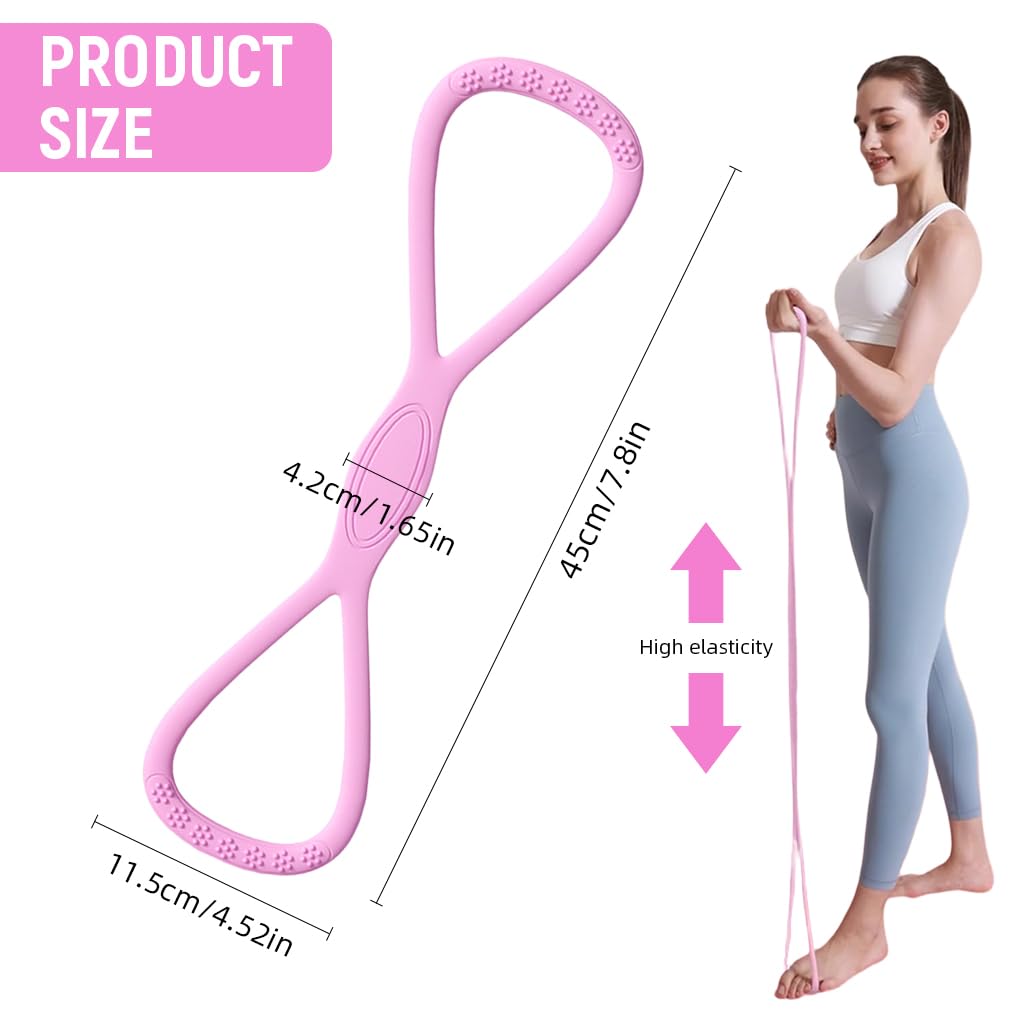 Proberos Resistance Band 35 lbs for Stretching with Massage Nodes and Loop Handles | Elastic Silicone Fitness Band for Home Gym and Muscle Relief
