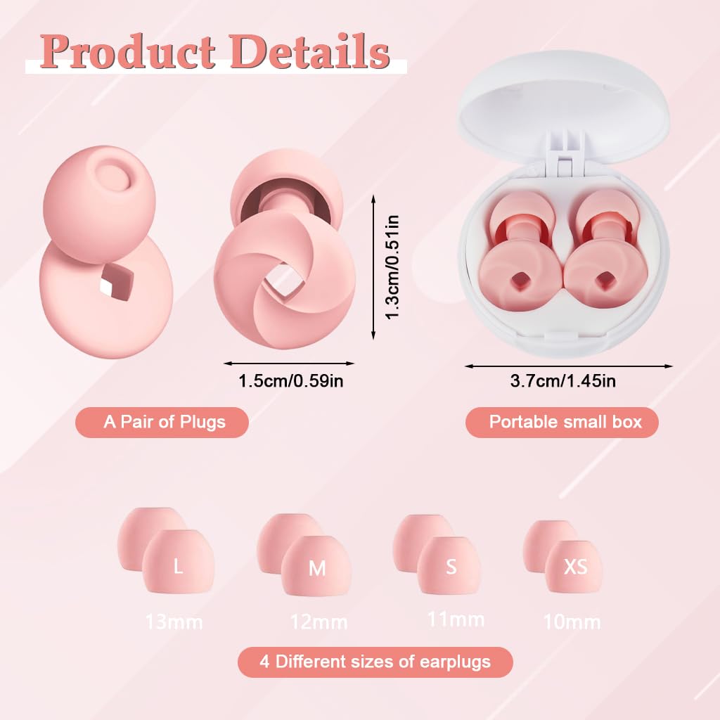 ZIBUYU Ear Plugs for Noise Reduction with 33dB Protection and Soft Silicone Ring Design