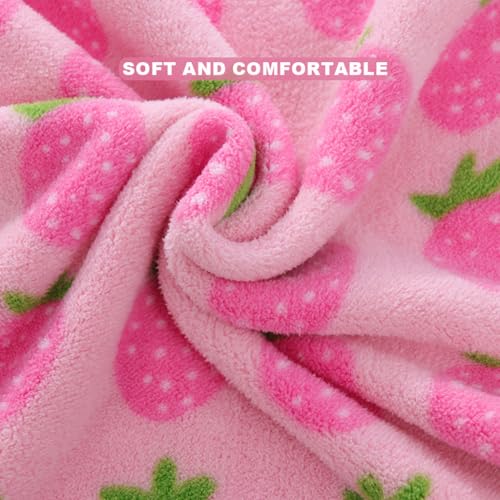 HASTHIP® Kitchen Dish Cloth 30x30cm, Pack of 4 Sweet Fashion Strawberry Coral Fleece Dish Cloth, Soft & Absorbent Utility Kitchen Clean Cloth